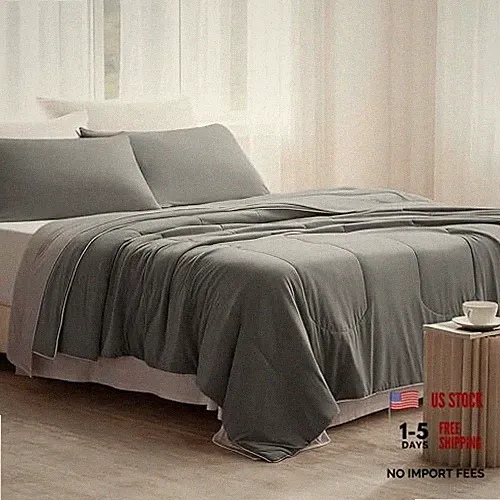 Cooling Comforter Set for Hot Sleepers, Nanotex Cooling King Dark Grey
