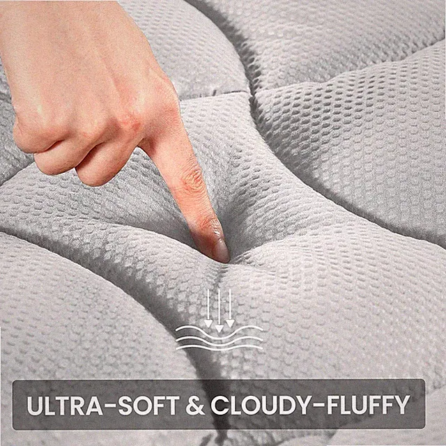 Cooling Mattress Pad Overfilled Matress Cover 3-Zone Bed Topper Deep Pocket Fit