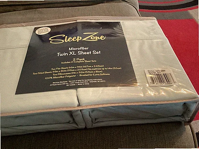SLEEP ZONE 2 Pack Twin XL Sheet Set Microfiber Winter Green