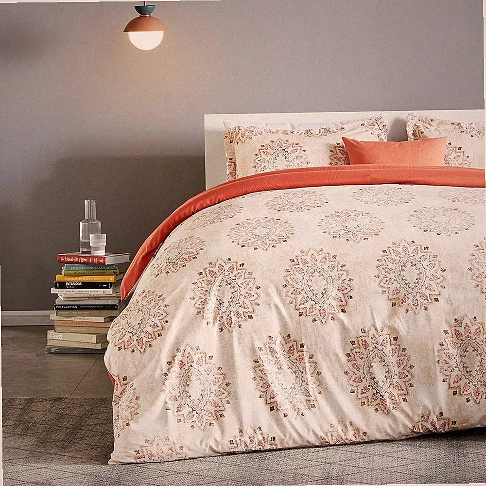 SLEEP ZONE Bedding Duvet Cover Sets Printed Damask Pattern 120gsm 1 Pillowcase U