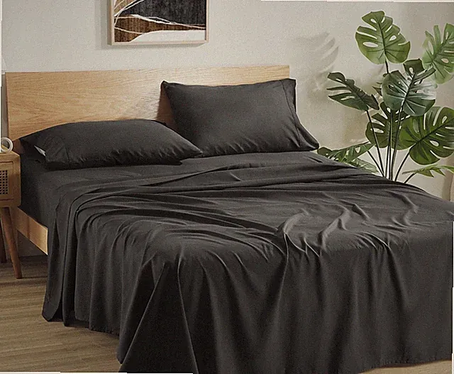 Sleep Zone Bedsheets, Four Count, Black, Queen, New