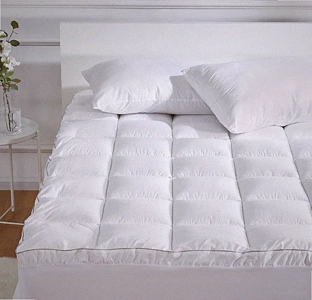 Sleep Zone California King Cotton Mattress Topper Fluffy Cooling Deep Pocket