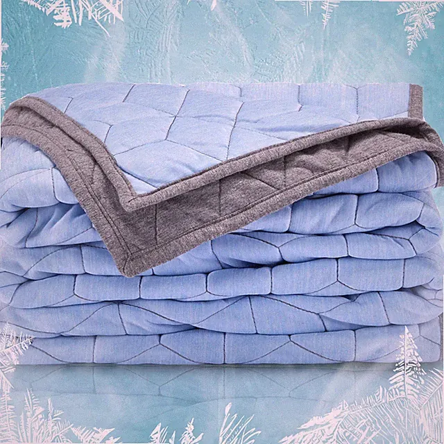 SLEEP ZONE Cooling Blanket for Hot Throw/Travel (50x60 inches), Blue+grey