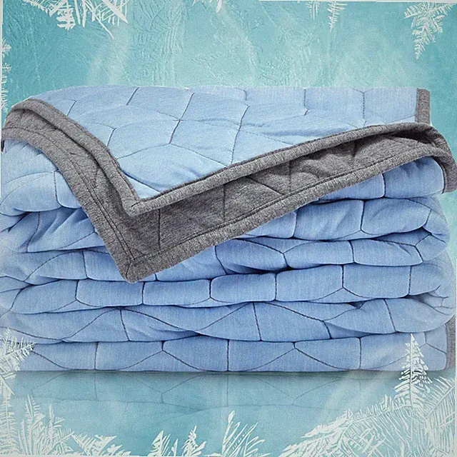 SLEEP ZONE Cooling Blanket for Hot Twin/Twin XL (60x80 inches), Blue+grey
