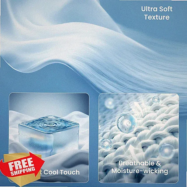 SLEEP ZONE Cooling Blanket Queen Blue Stripe 90''x90'' Hot Sleepers