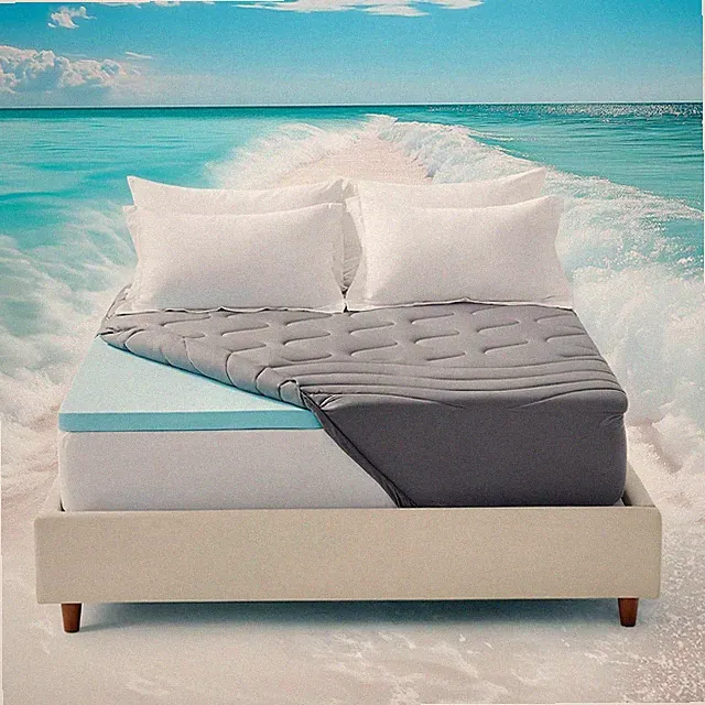 SLEEP ZONE Dual Layer 3 Inch Memory Foam Thick Mattress Topper, 2 inch Cooli...