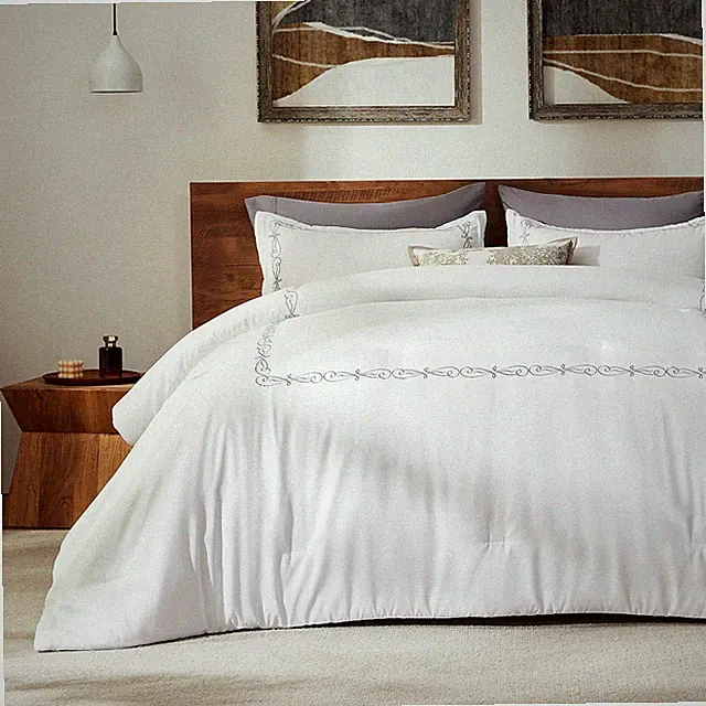 SLEEP ZONE Fall King Comforter Set, Luxury Hotel King, Elegant Scroll