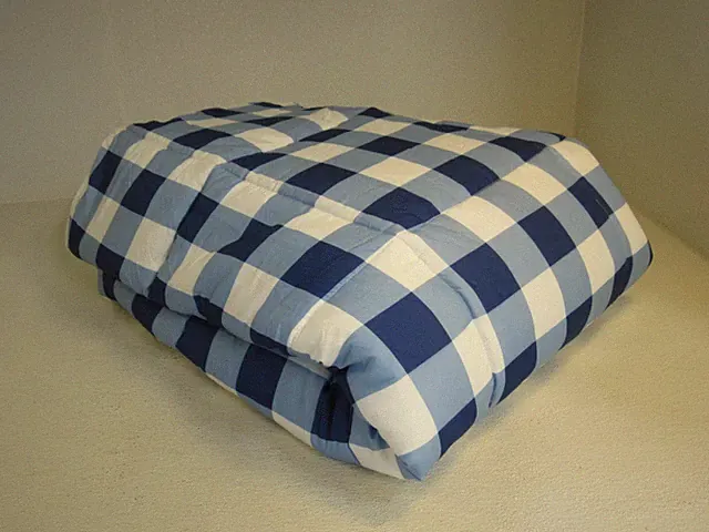 Sleep Zone Full Fitted Mattress Pad Cover 75-in x 54-in Blue/White Quilted