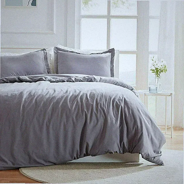 SLEEP ZONE Full/Queen Bedding Duvet Cover Set 100% Washed Microfiber Ultra Soft