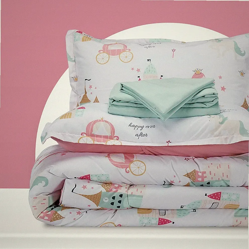 SLEEP ZONE Kids Twin Bedding Comforter Set - 5 Pieces Super Cute & Soft Bedding