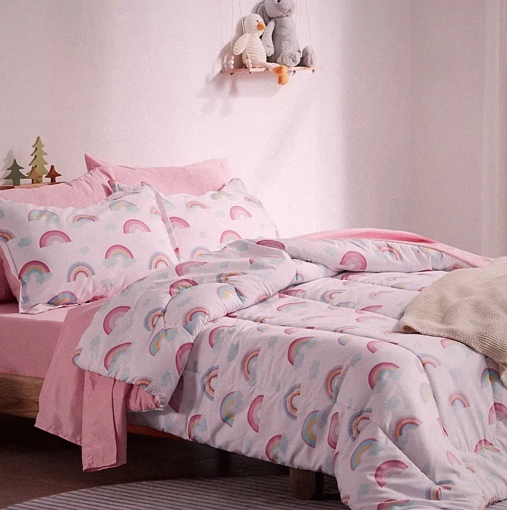 SLEEP ZONE Kids Twin Bedding Comforter Set - Super Cute & Soft Kids Bedding 5