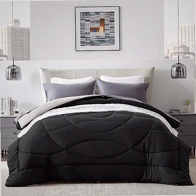 SLEEP ZONE King Size Comforter Duvet Insert, Down Alternative Reversible Comf...