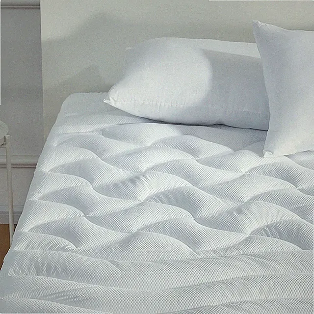 SLEEP ZONE Mattress Topper Full Size Mattress Pad Cooling Quilted Fitted White
