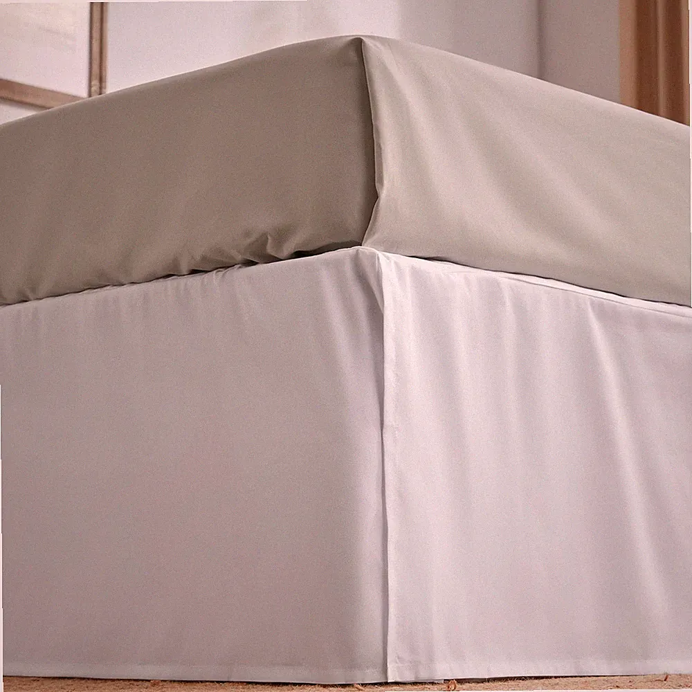 SLEEP ZONE Pleated Bed Skirts Full Size, 15 inch Tailored Drop Easy Fit Bedsk...