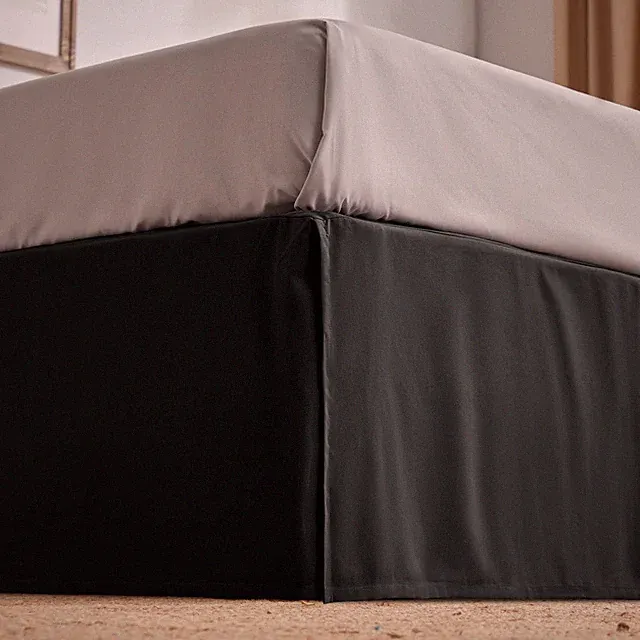SLEEP ZONE Pleated Bed Skirts Twin Size, 15 inch Tailored Drop Easy Fit Bedsk...