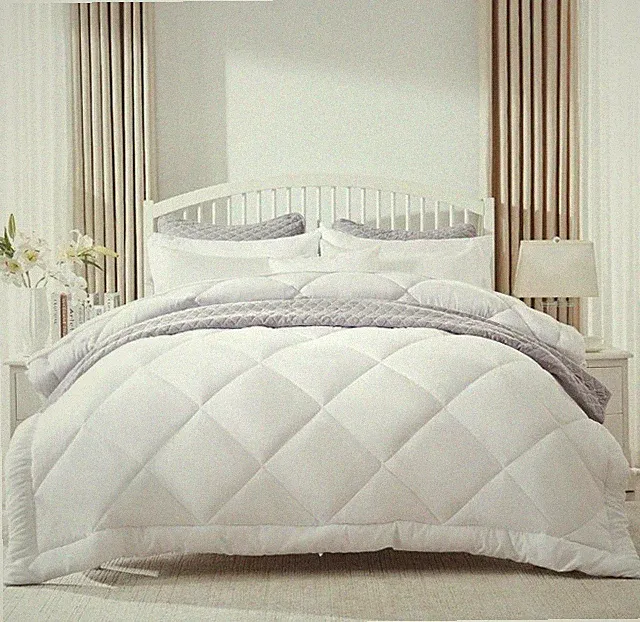 SLEEP ZONE Reversible Queen Size Cooling Comforter Soft Bedding Down Alternative