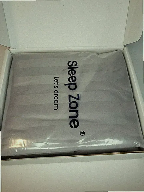 SLEEP ZONE Striped Bed Sheet Sets Full, Gull Grey.