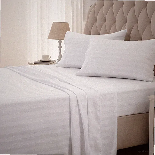 SLEEP ZONE Striped Cooling Bed Sheets King Size Set 4 Piece - Super Soft Fitted