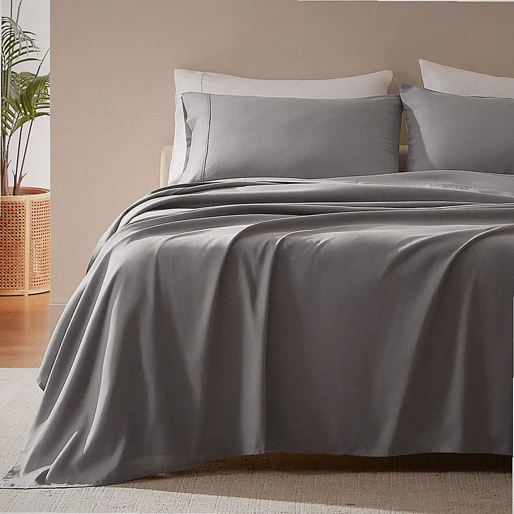 SLEEP ZONE Super Soft Cooling Queen Bed Sheets Set 4 Piece - Easy Care Fitted