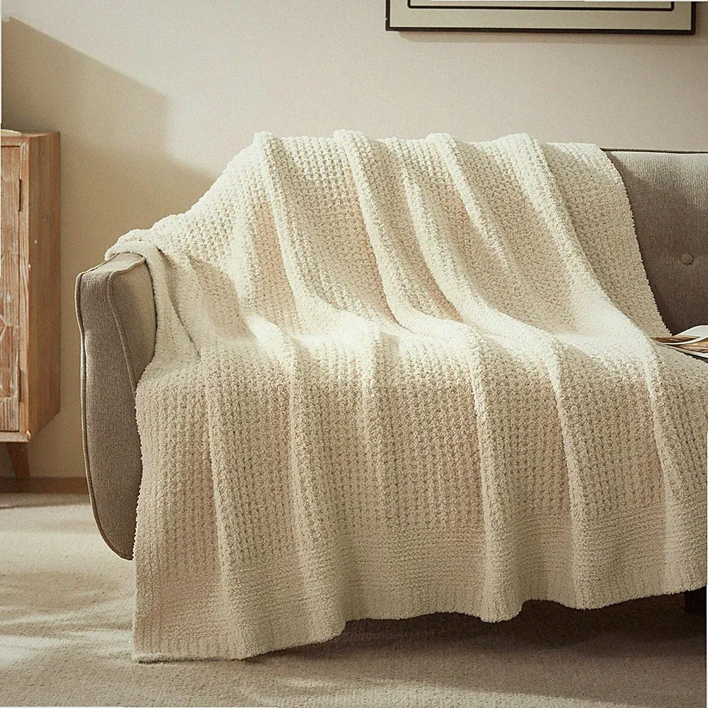 SLEEP ZONE Throw Blankets for Couch, Waffle Weave Blanket Soft Cozy Lightweig...